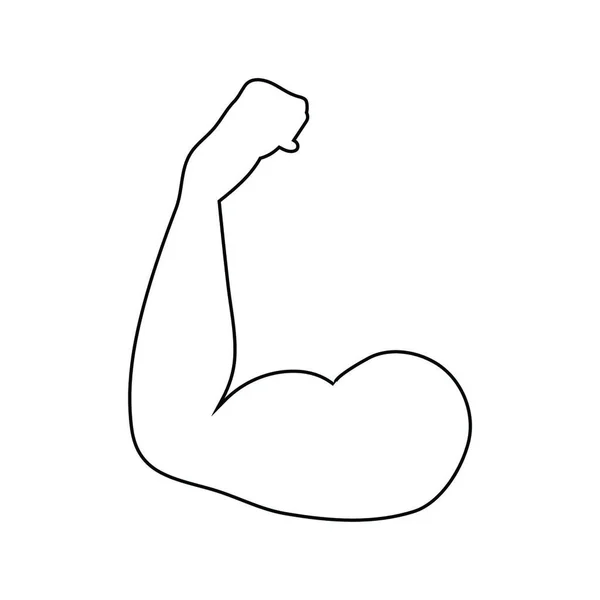 Bicep Ikonen Tunn Linje Design Vektorillustration — Stock vektor