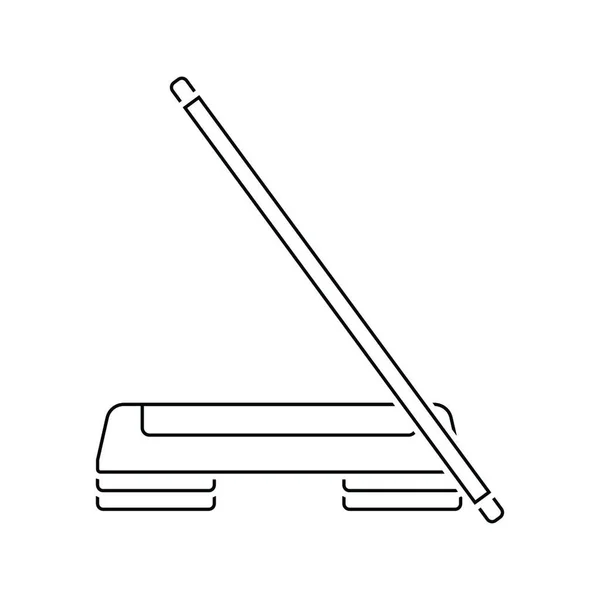Ícone Step Board Stick Design Linha Fina Ilustração Vetorial —  Vetores de Stock