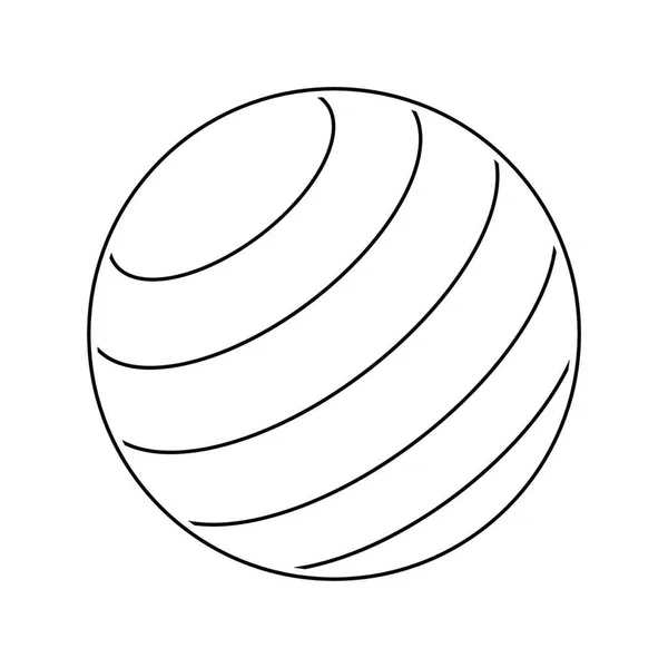 フィットネスゴムボールのアイコン 細い線のデザイン ベクターイラスト — ストックベクタ