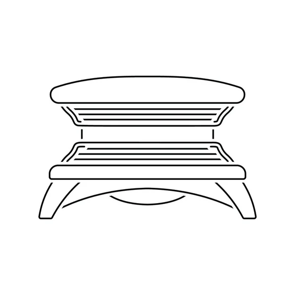 Icona Del Solarium Design Sottile Della Linea Illustrazione Vettoriale — Vettoriale Stock