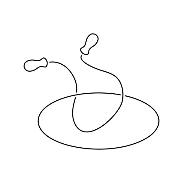 ジャンプロープとフープのアイコン 細い線のデザイン ベクターイラスト — ストックベクタ