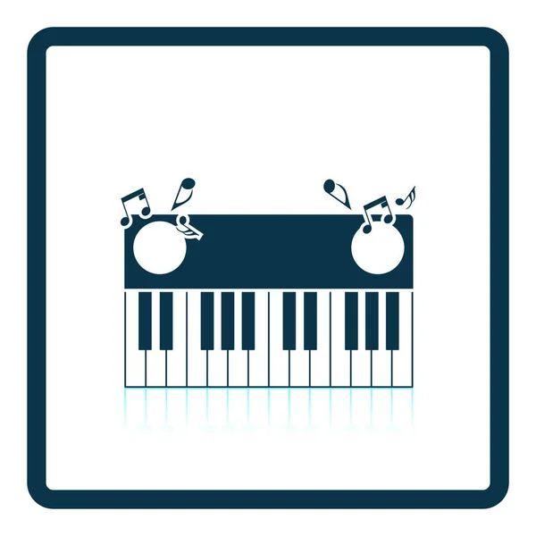 Icono Teclado Piano Diseño Reflejo Sombra Ilustración Vectorial — Archivo Imágenes Vectoriales