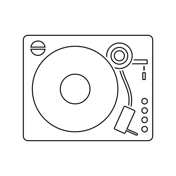 Vinyl Ikonu Přehrávač Tenká Linie Design Vektorové Ilustrace — Stockový vektor