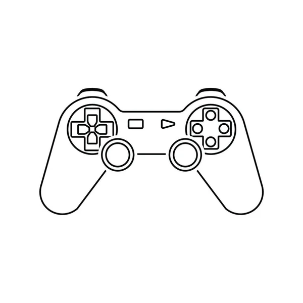 Gamepad Ikonen Tunn Linje Design Vektorillustration — Stock vektor