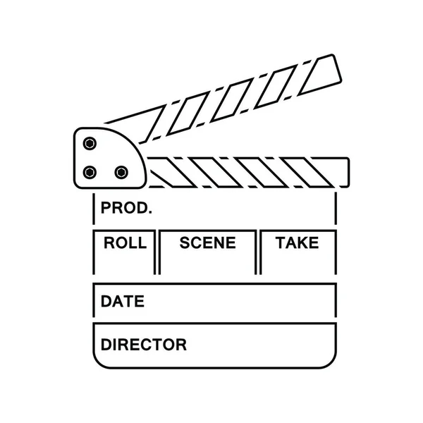 Значок Clapperboard Тонкая Линия Дизайна Векторная Иллюстрация — стоковый вектор