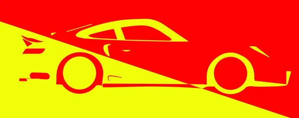 Быстрый Автомобиль Абстрактном Дизайне Над Красным Желтым — стоковый вектор