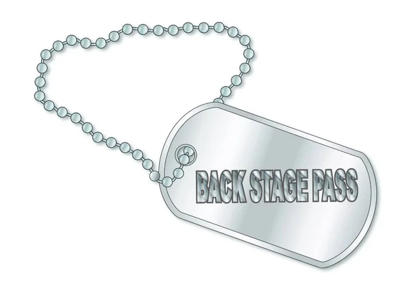 Military Style Dog Tags Chain Text Back Stage Pass — Stock Vector