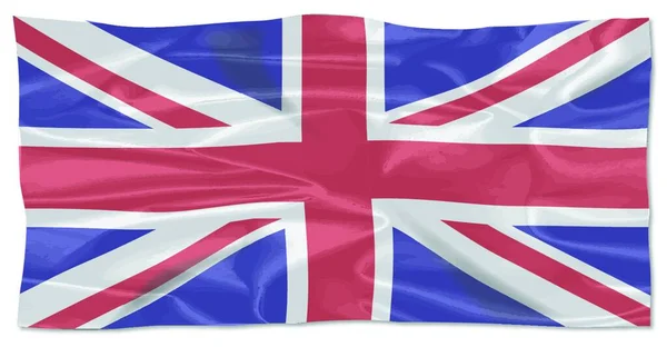 Bandeira União Britânica Jack Flutteriong Contra Fundo Branco — Vetor de Stock