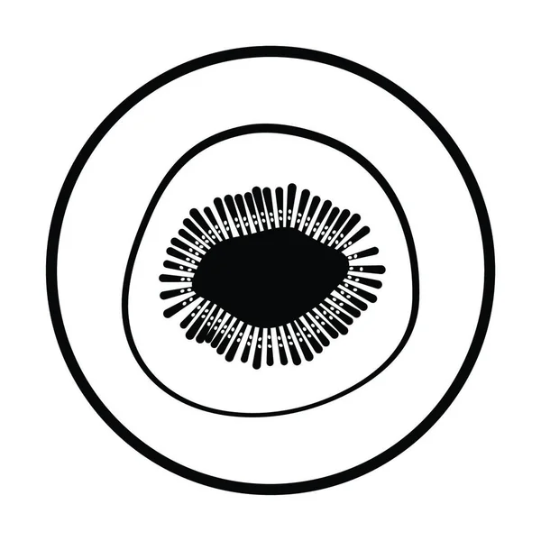 Ikone Von Kiwi Dünne Kreisform Vektorillustration — Stockvektor