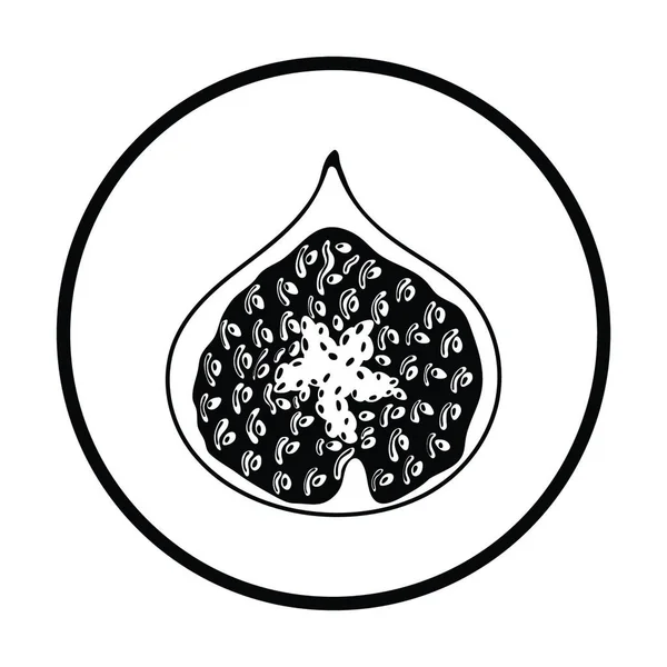 図の果実のアイコン 薄い円のデザイン ベクターイラスト — ストックベクタ