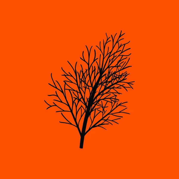 Icono Eneldo Fondo Naranja Con Negro Ilustración Vectorial — Vector de stock