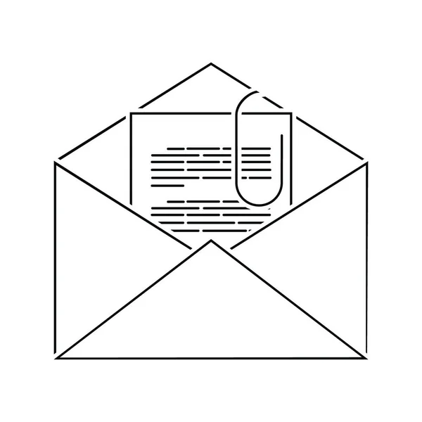 Αλληλογραφία Συνημμένο Εικονίδιο Λεπτή Γραμμή Σχεδιασμού Εικονογράφηση Διανύσματος — Διανυσματικό Αρχείο