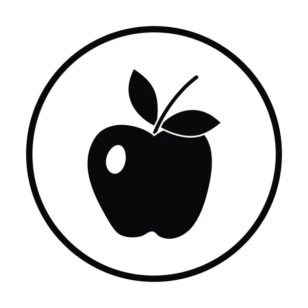 Icône Apple Design Cercle Mince Illustration Vectorielle — Image vectorielle