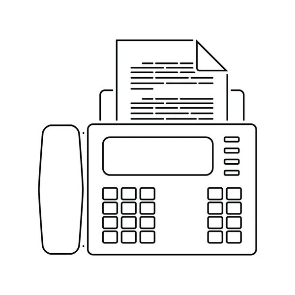 Fax Icoon Dunne Lijn Ontwerp Vectorillustratie — Stockvector