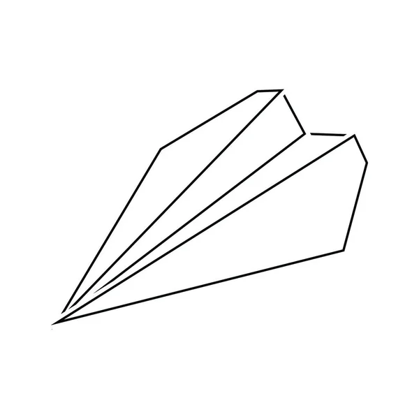 Icône Avion Papier Conception Ligne Mince Illustration Vectorielle — Image vectorielle
