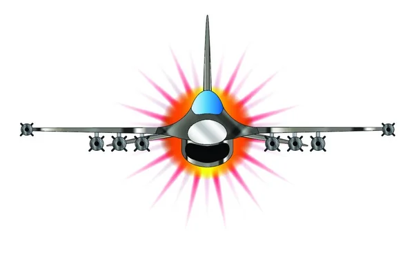 Una Representación Avión Combate Moderno Todo Gas — Vector de stock