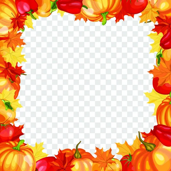 Dia Ação Graças Cartão Saudação Design Consist Pumpkin Pepper Tomate — Vetor de Stock