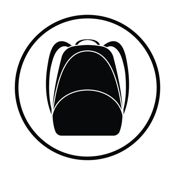Значок Школьного Рюкзака Дизайн Тонкого Круга Векторная Иллюстрация — стоковый вектор
