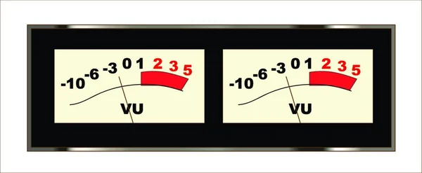 典型的なステレオVuメートルのペアは 試験的な地図ステレオテープレコーダーから — ストックベクタ