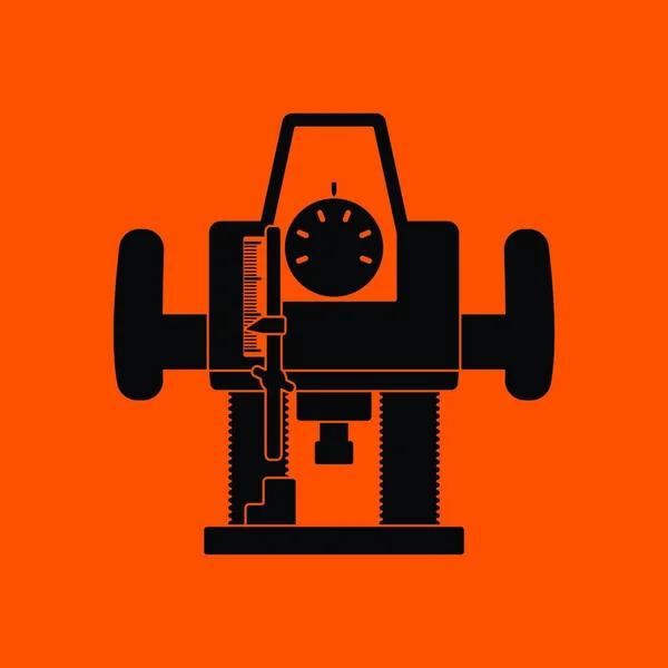 Kolbenfräser Ikone Orangefarbener Hintergrund Mit Schwarz Vektorillustration — Stockvektor