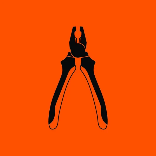 Zange Werkzeug Symbol Orangefarbener Hintergrund Mit Schwarz Vektorillustration — Stockvektor