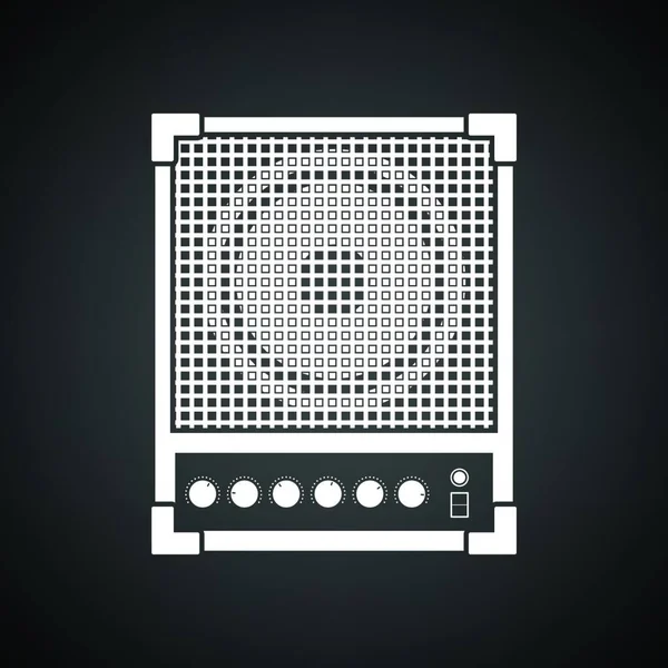 Pictograma Monitor Audio Fundal Negru Alb Ilustrație Vectorială — Vector de stoc