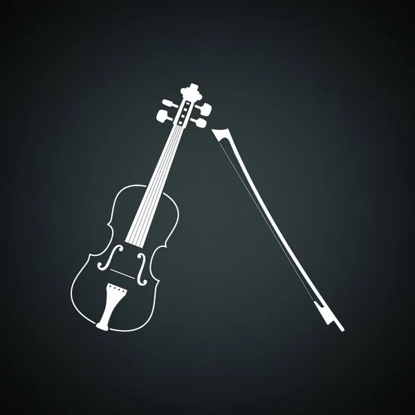 Violin Icon Black Background White Vector Illustration — Stock Vector