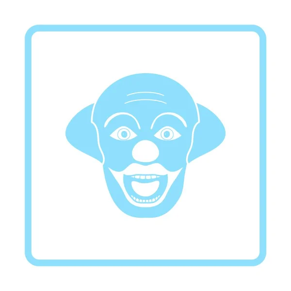 Partij Clown Gezicht Pictogram Blauw Frame Ontwerp Vectorillustratie — Stockvector