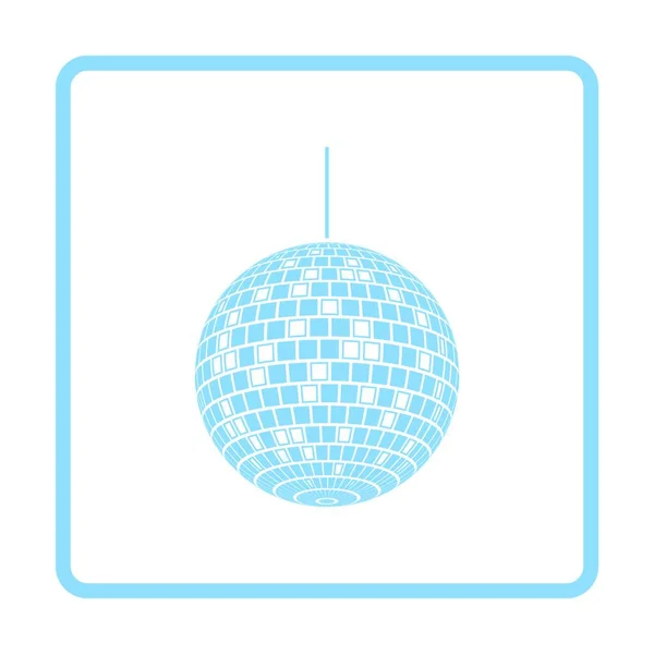 Fiesta Disco Esfera Icono Diseño Marco Azul Ilustración Vectorial — Archivo Imágenes Vectoriales