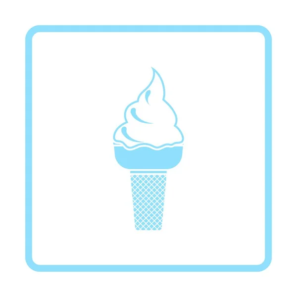 Ice Cream Icon Blue Frame Design Vector Illustration — Stock Vector