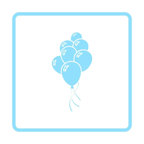 党的气球和星星图标 蓝色的框架设计 矢量图 — 图库矢量图片
