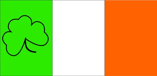 Bandiera Irlanda Con Trifoglio Fortunato Aggiunto — Vettoriale Stock