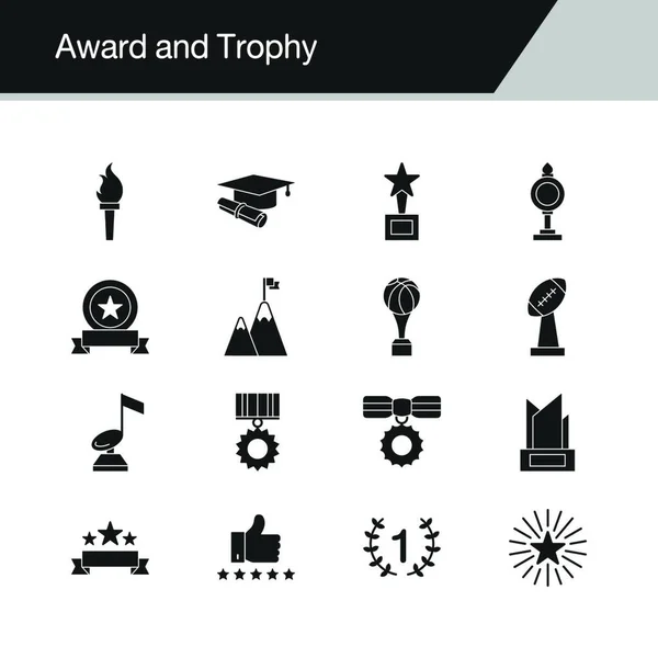 Iconos Premios Trofeos Diseño Para Presentación Diseño Gráfico Aplicación Móvil — Vector de stock