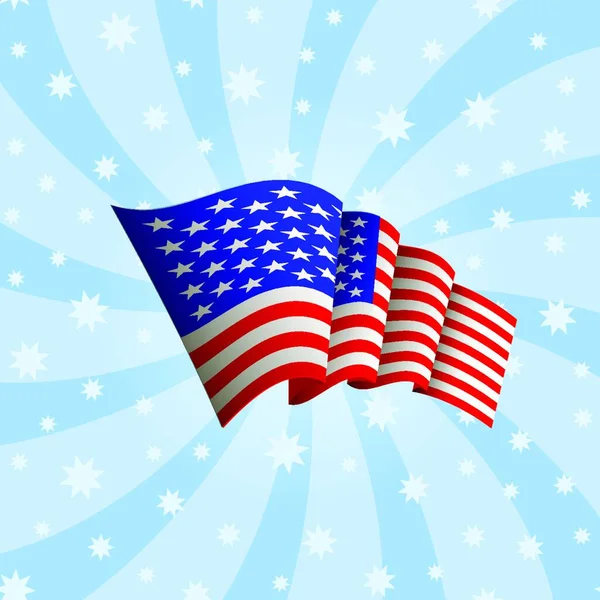 American Flag Icon Blue Starry Achtergrond Waving Icon Van Verenigde — Stockvector