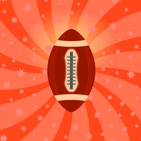 American Football Ball Isoliert Auf Rotem Hintergrund Rugby Sport Ikone — Stockvektor