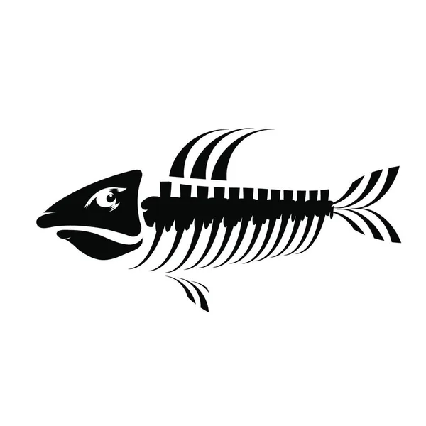 Symbol Für Fischknochenskelett Isoliert Auf Weißem Hintergrund Ikonen Der Meeresfische — Stockvektor