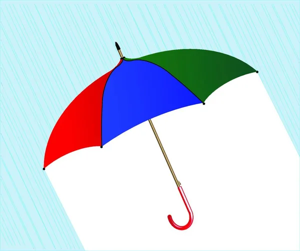 Ein Bunter Regenschirm Über Einer Verregneten Backstube — Stockvektor