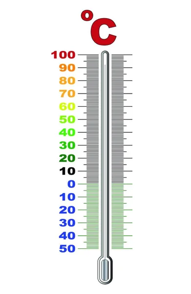Termómetro Temperatura Sobre Fondo Blanco — Archivo Imágenes Vectoriales