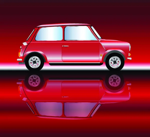 Mini Carro Genérico Típico Com Reflexos — Vetor de Stock