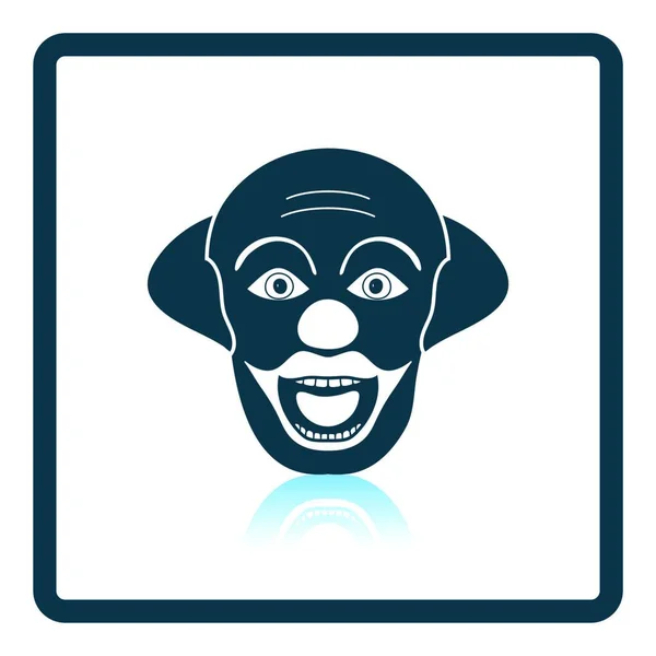 Partij Clown Gezicht Pictogram Schaduw Reflectie Ontwerp Vectorillustratie — Stockvector