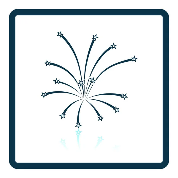 Ikona Programu Fireworks Cień Odbicie Projekt Ilustracja Wektorowa — Wektor stockowy