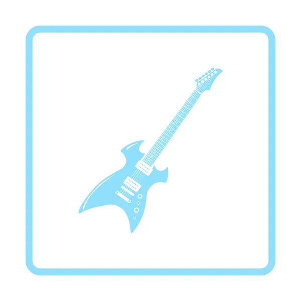 Icône Guitare Électrique Conception Cadre Bleu Illustration Vectorielle — Image vectorielle