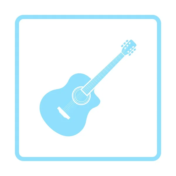 Acoustic Guitar Icon Blue Frame Design Vector Illustration — Stock Vector