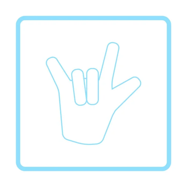 Значок Каменной Руки Синяя Рамка Векторная Иллюстрация — стоковый вектор