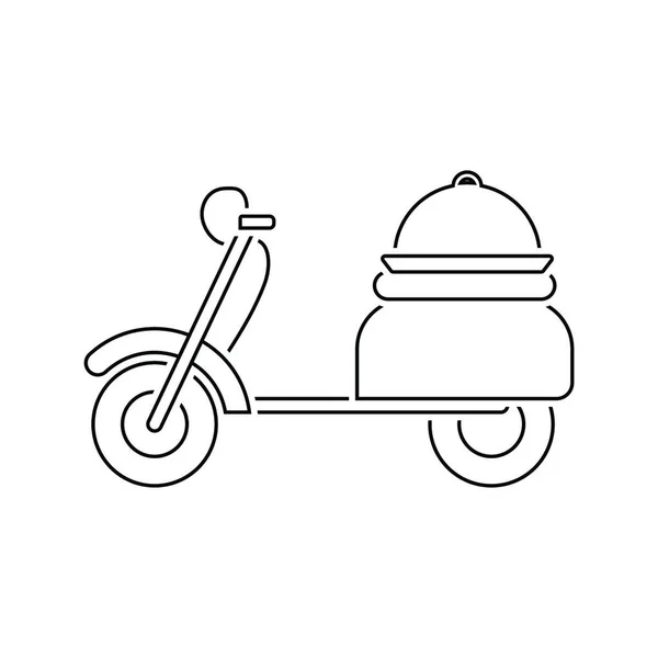 Entrega Icono Motocicleta Diseño Línea Delgada Ilustración Vectorial — Vector de stock