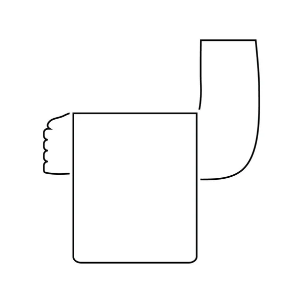 Garçom Mão Com Ícone Toalha Design Linha Fina Ilustração Vetorial — Vetor de Stock