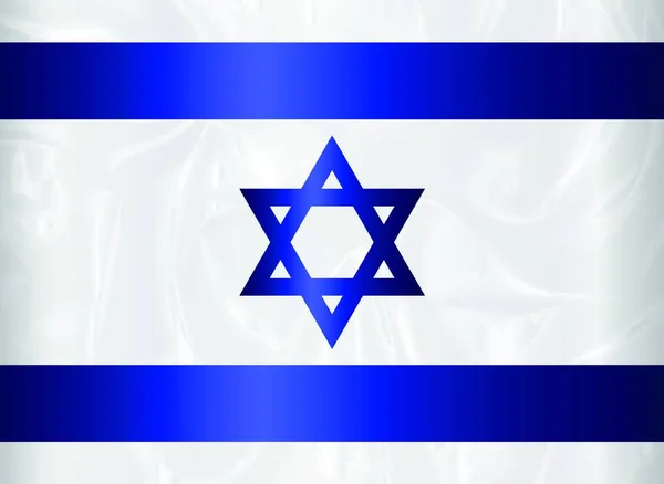 Bandera Israel Azul Blanco Con Estrella David — Vector de stock