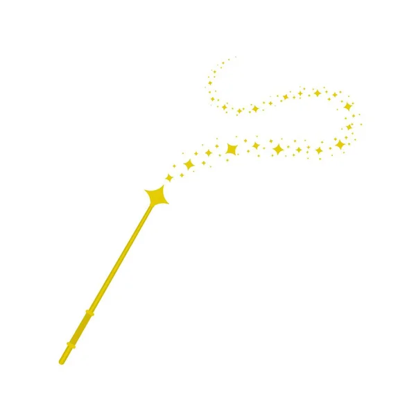 Kouzelná Hůlka Tvarem Kometa Bílém Pozadí Magické Zařízení Vektorový Design — Stockový vektor