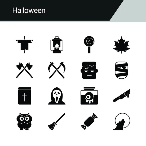 Des Icônes Halloween Conception Pour Présentation Conception Graphique Application Mobile — Image vectorielle