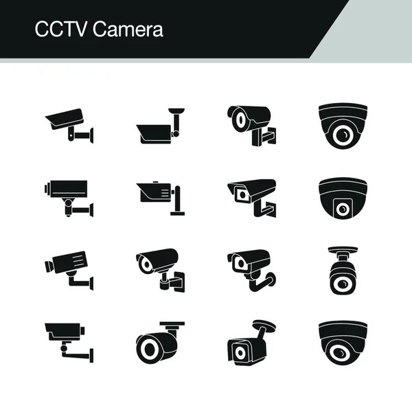Ikony Kamery Cctv Projekt Dla Prezentacji Aplikacji Mobilnych Projektowanie Stron — Wektor stockowy